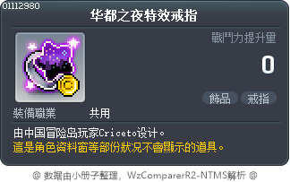 华都之夜特效戒指 Tooltip