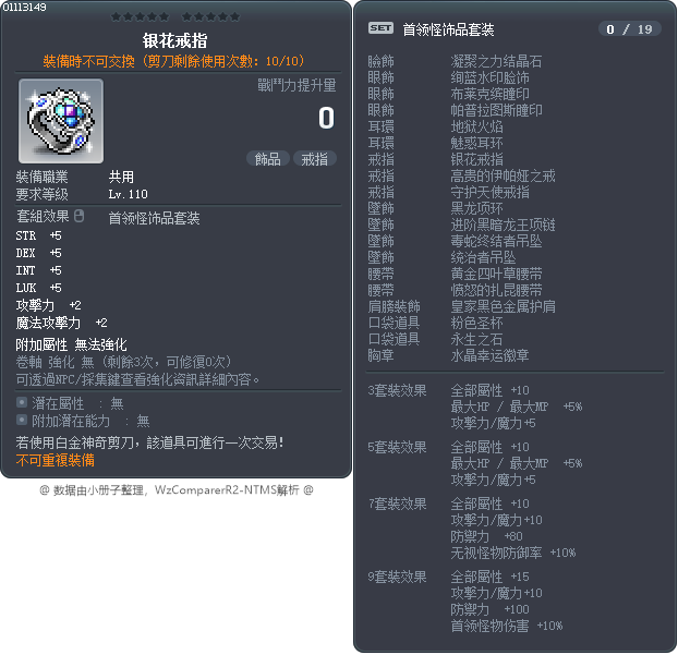 银花戒指 Tooltip