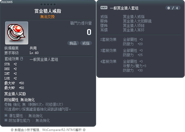 赏金猎人戒指 Tooltip