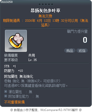 昂扬灰色多叶草 Tooltip