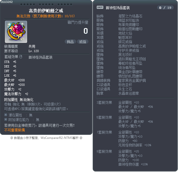 高贵的伊帕娅之戒 Tooltip