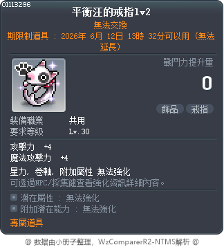 平衡汪的戒指lv2 Tooltip