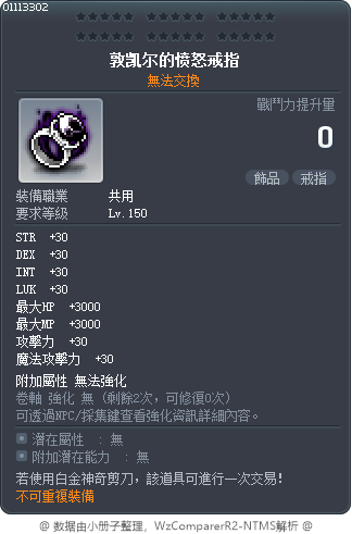 敦凯尔的愤怒戒指 Tooltip