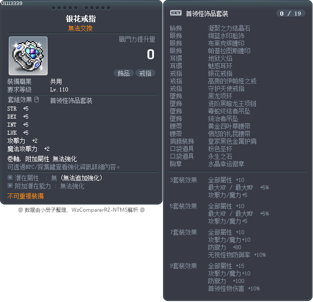 银花戒指 Tooltip