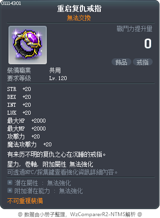 重启复仇戒指 Tooltip