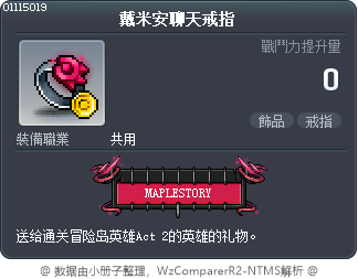 戴米安聊天戒指 Tooltip