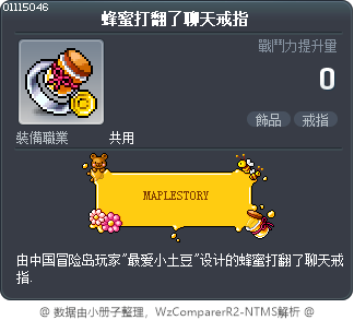 蜂蜜打翻了聊天戒指 Tooltip