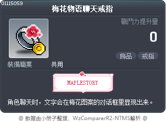 梅花物语聊天戒指 Tooltip