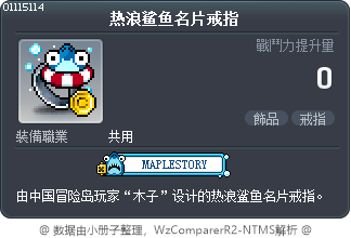热浪鲨鱼名片戒指 Tooltip