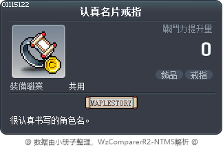 认真名片戒指 Tooltip