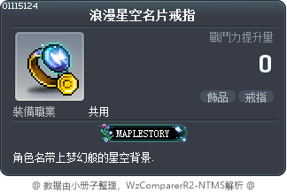 浪漫星空名片戒指 Tooltip