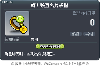 呀！豌豆名片戒指 Tooltip
