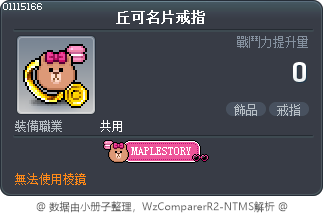 丘可名片戒指 Tooltip