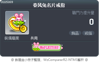 春风兔名片戒指 Tooltip
