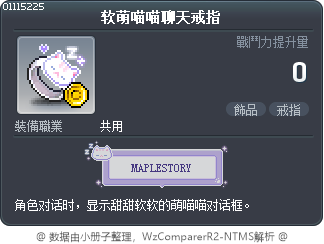 软萌喵喵聊天戒指 Tooltip