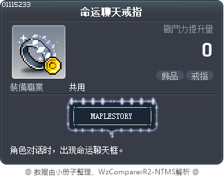 命运聊天戒指 Tooltip