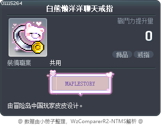 白熊懒洋洋聊天戒指 Tooltip