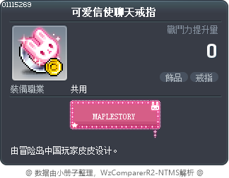 可爱信使聊天戒指 Tooltip