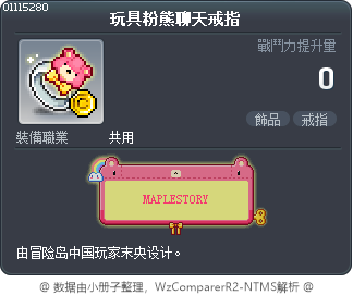 玩具粉熊聊天戒指 Tooltip