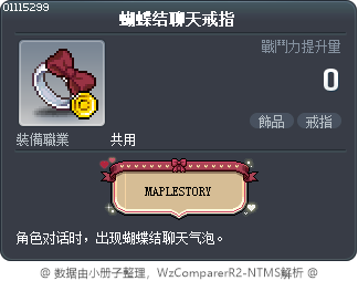 蝴蝶结聊天戒指 Tooltip