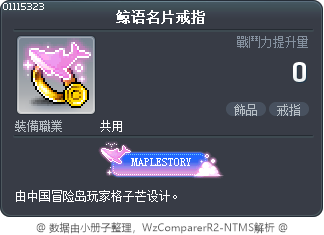 鲸语名片戒指 Tooltip