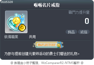 啦啦名片戒指 Tooltip