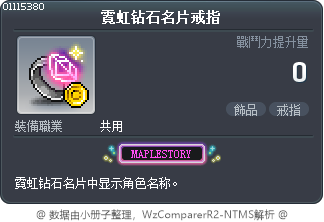 霓虹钻石名片戒指 Tooltip