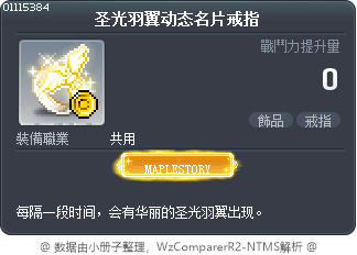 圣光羽翼动态名片戒指 Tooltip