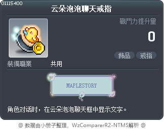 云朵泡泡聊天戒指 Tooltip