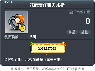 花蘑菇仔聊天戒指 Tooltip
