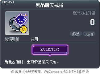 紫晶聊天戒指 Tooltip