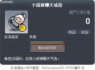 小战神聊天戒指 Tooltip