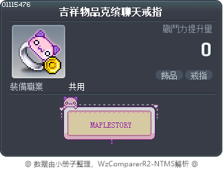 吉祥物品克缤聊天戒指 Tooltip