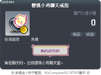 樱桃小鸡聊天戒指 Tooltip
