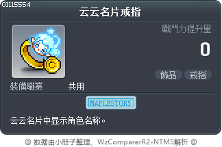 云云名片戒指 Tooltip