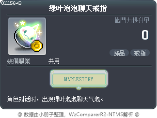 绿叶泡泡聊天戒指 Tooltip