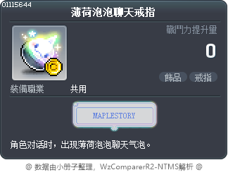薄荷泡泡聊天戒指 Tooltip