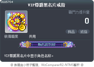 VIP尊爵黑名片戒指 Tooltip