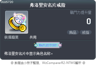弗洛里安名片戒指 Tooltip