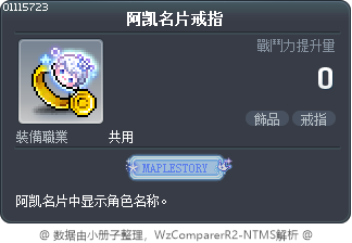 阿凯名片戒指 Tooltip