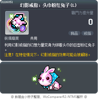 幻影戒指：头巾粉红兔子(L) Tooltip