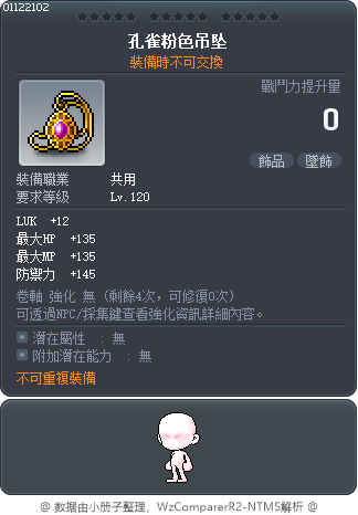 孔雀粉色吊坠 Tooltip