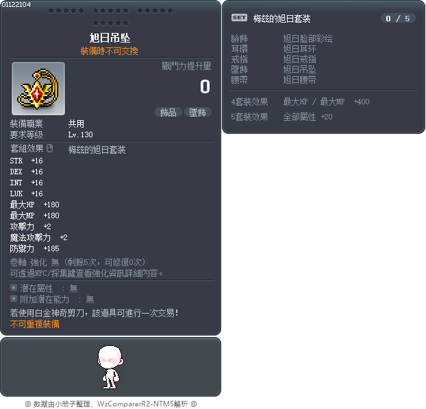 旭日吊坠 Tooltip