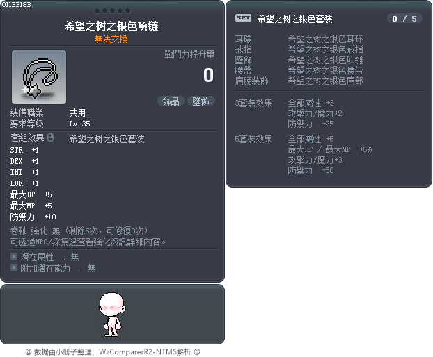 希望之树之银色项链 Tooltip