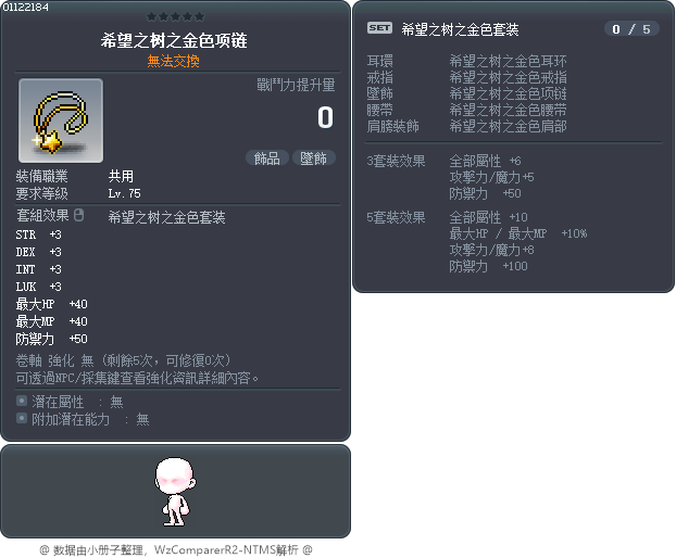 希望之树之金色项链 Tooltip