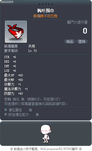 枫叶围巾 Tooltip