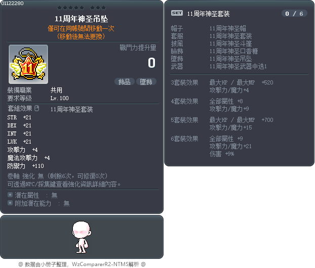11周年神圣吊坠 Tooltip