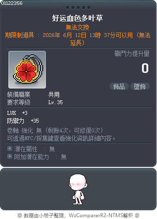好运血色多叶草 Tooltip