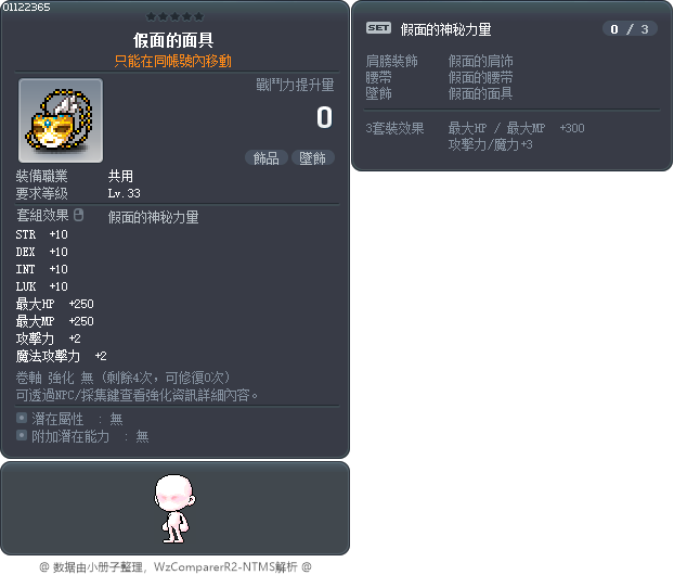假面的面具 Tooltip