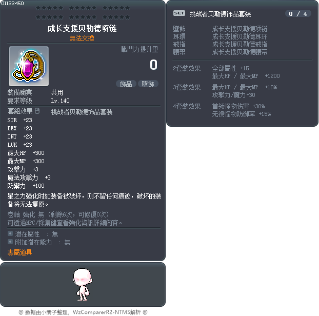 成长支援贝勒德项链 Tooltip